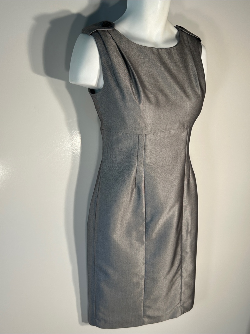 Calvin Klein SZ S Gray Sheath Dress Career Layers Timeless Old Money Chic